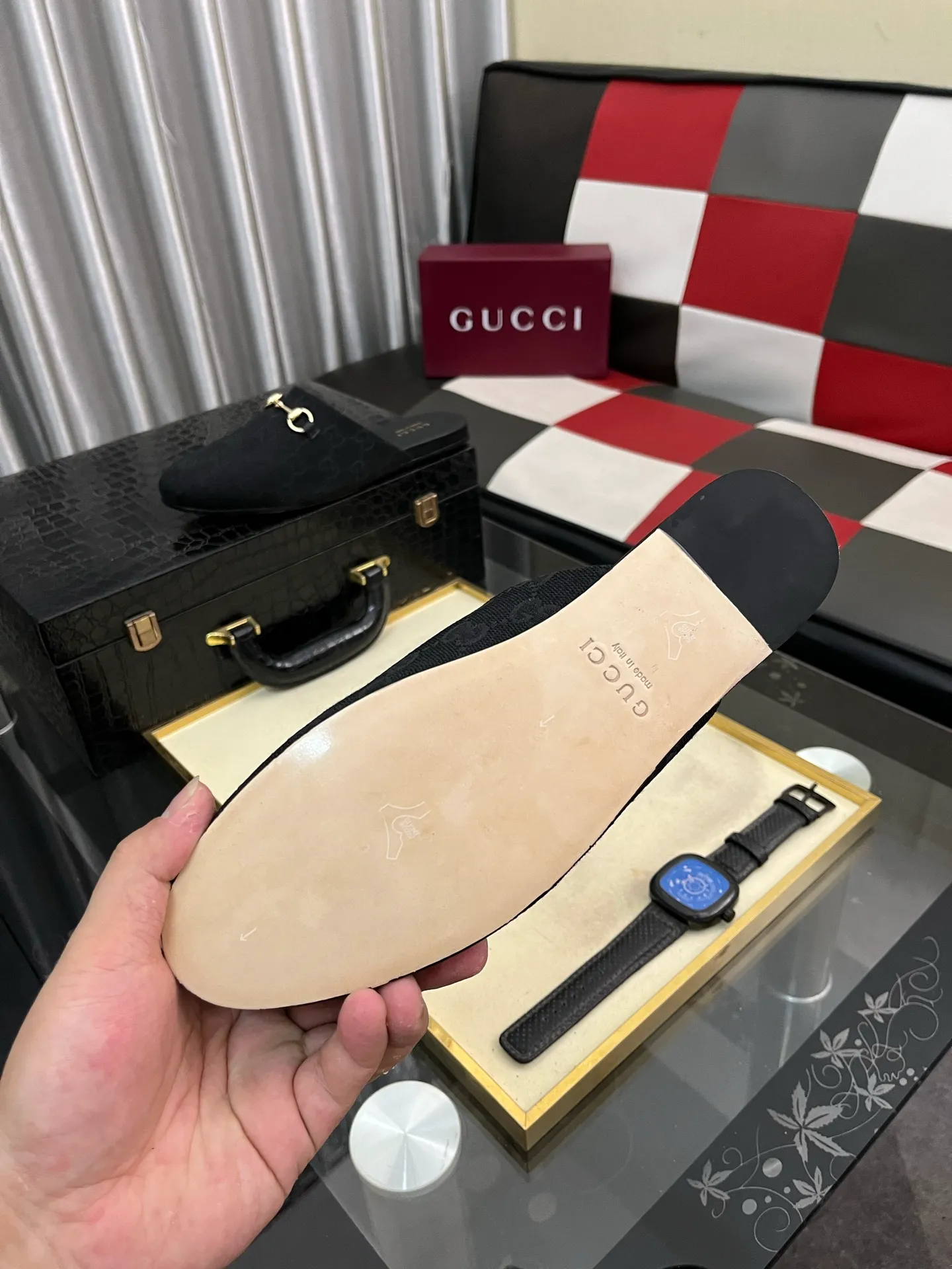 Men's shoes 💰480⌚️⌚️[Gucci] 2024 new season half-slip men's shoes, made of Italian imported first-layer frosted cowhide➕sheepskin lining, original hardware buckle, original combination wear-resistant outsole, real shot 🎬 Very comfortable on the feet, size 36-44